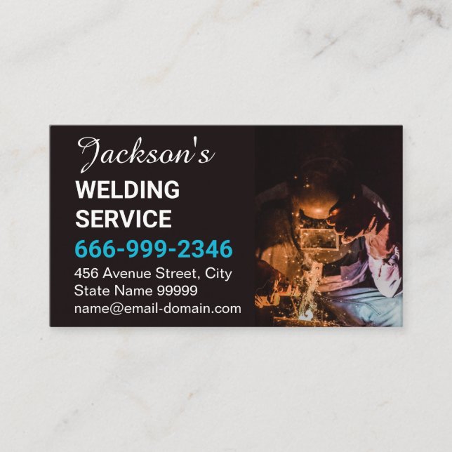 Welding Metal Fabrication Welder Business Card (Front)