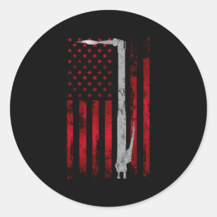 Welding Patriotic Usa American Flag Welder Classic Round Sticker