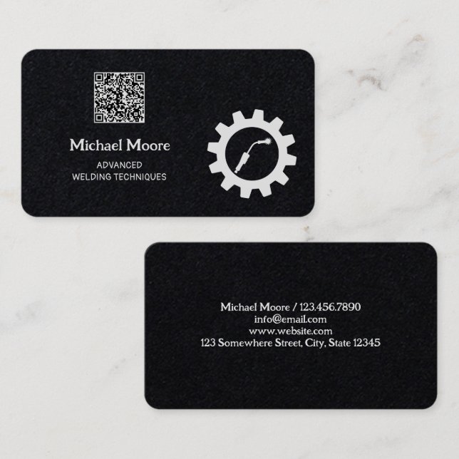 Welding Premium Custom QR Code Business Card (Front/Back)