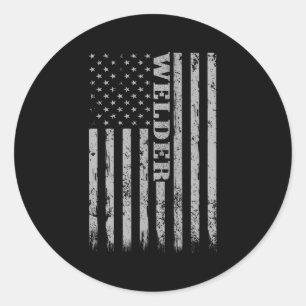 Welding Proud American Welder Classic Round Sticker