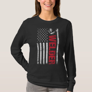 Welding Proud Hard Working Usa Flag Welder T-Shirt