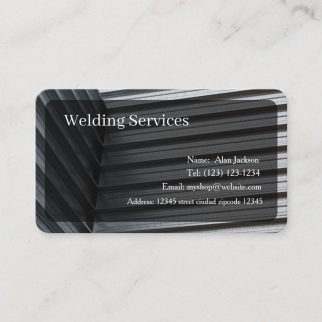 Welding Services Business card editable (Front)