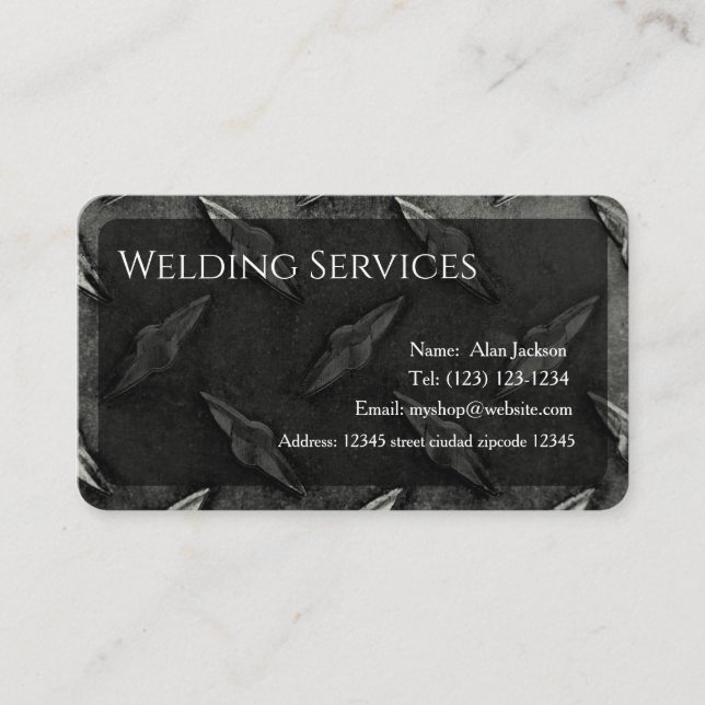Welding Services Business card editable (Front)