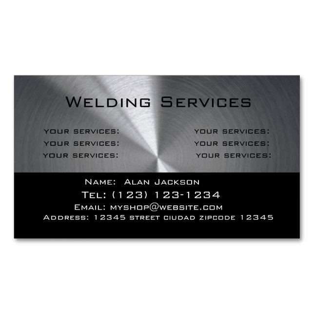 Welding Services Business card editable (Front)