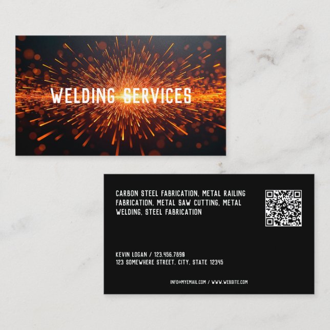 Welding Services Custom QR Business Card (Front/Back)