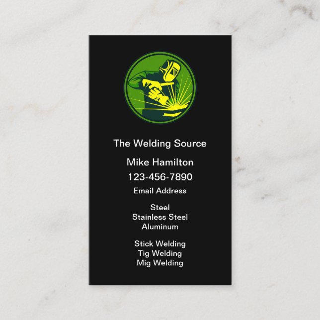 Welding Unique Business Cards (Front)