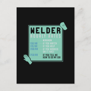Welding - Welder Hourly Rates Postcard