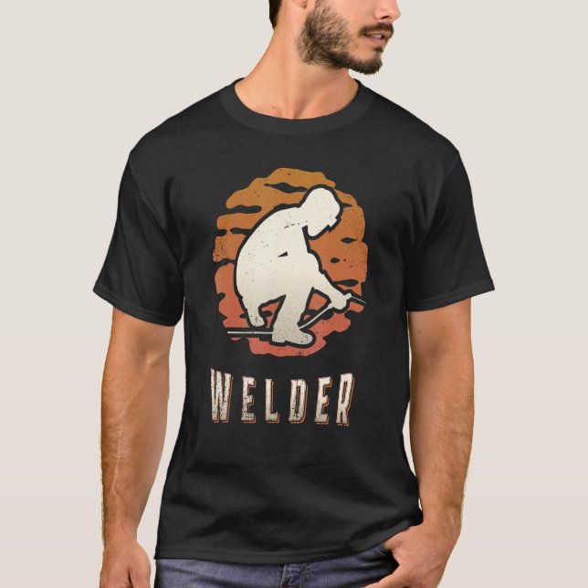 Welding Welder Vintage Retro Classic Sunset T-Shirt (Front)