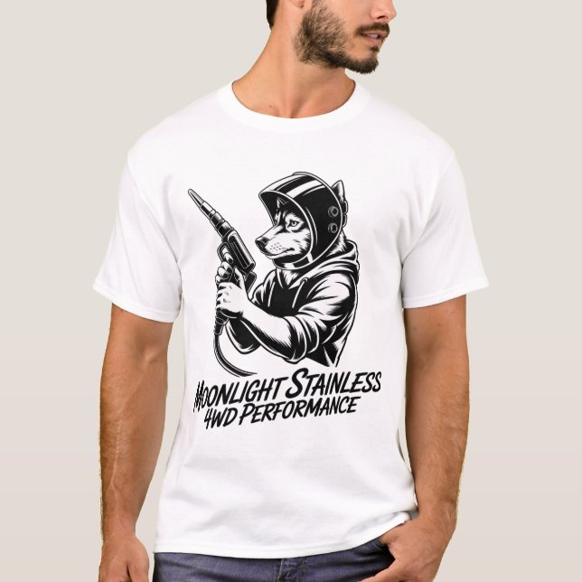 Welding Wolf Performance Graphic Moonlight T-Shirt (Front)