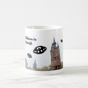 Welkom in Kortrijk. UFO’s welcome you to Kortrijk Coffee Mug