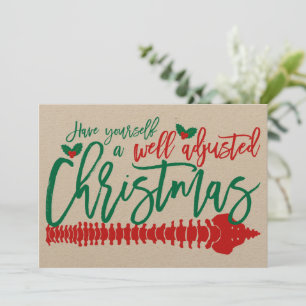 Well Adjusted Christmas Chiropractic Flat Card