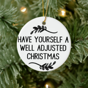 Well Adjusted Christmas, Chiropractic Ornament,  Ceramic Tree Decoration