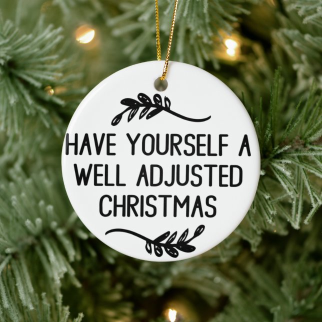Well Adjusted Christmas, Chiropractic Ornament,  Ceramic Tree Decoration (Tree)