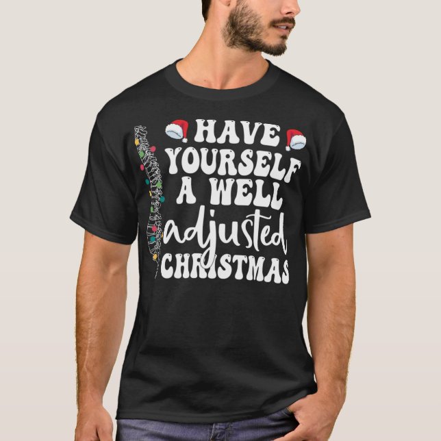 Well Adjusted Christmas Chiropractic Santa Chiro C T-Shirt (Front)