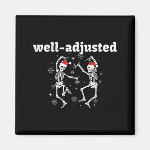 Well-adjusted Skeleton Santa Hat Chiropractic Chri Magnet