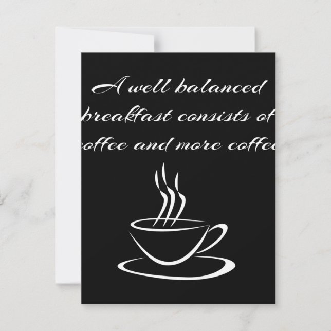 Well Balanced Coffee Breakfast Caffeine Lover  Invitation (Front)