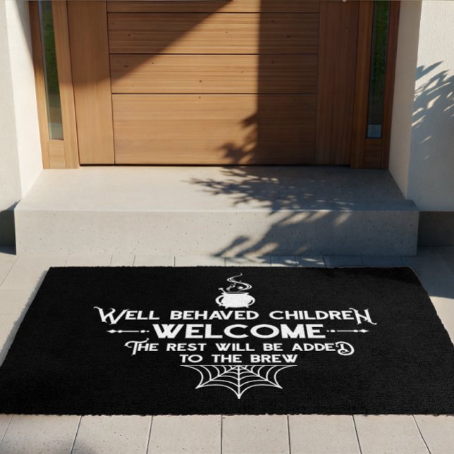 Well Behaved Children Welcome Funny Halloween  Doormat (Creator Uploaded)