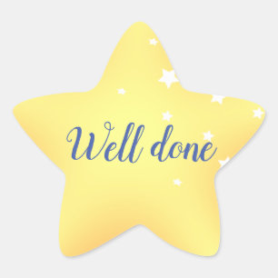 Well Done 3D Yellow Star  Sticker