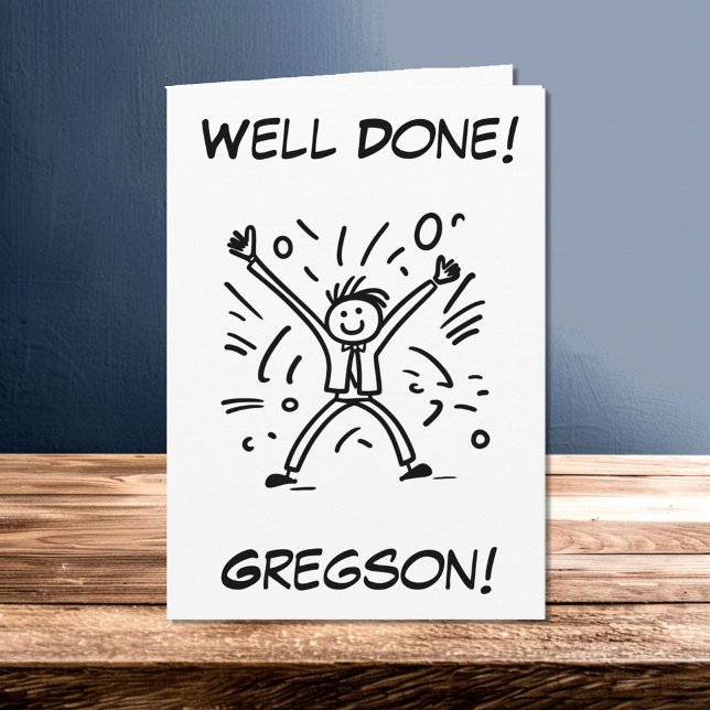 Well Done Cartoon Boy You Did Great Card (Creator Uploaded)