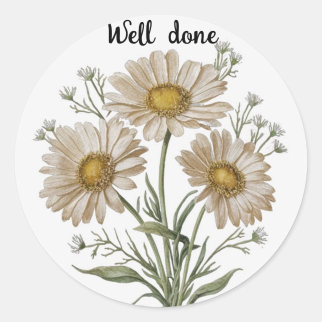 Well Done  Classic Round Sticker (Front)