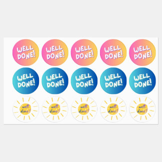 “Well Done!” Colorful Encouragement Sticker