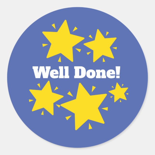 "Well Done!"  Customise Reward Sticker (Front)