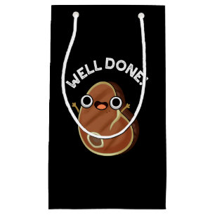 Well Done Funny Steak Pun Dark BG Small Gift Bag