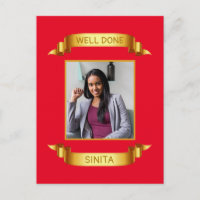 Well Done Gold Scroll, Custom Photo - Personalised