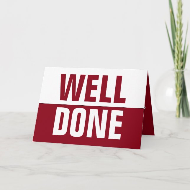 Well Done Greetings card (Front)