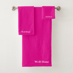 Well Done Hot Pink Bath Towel Set