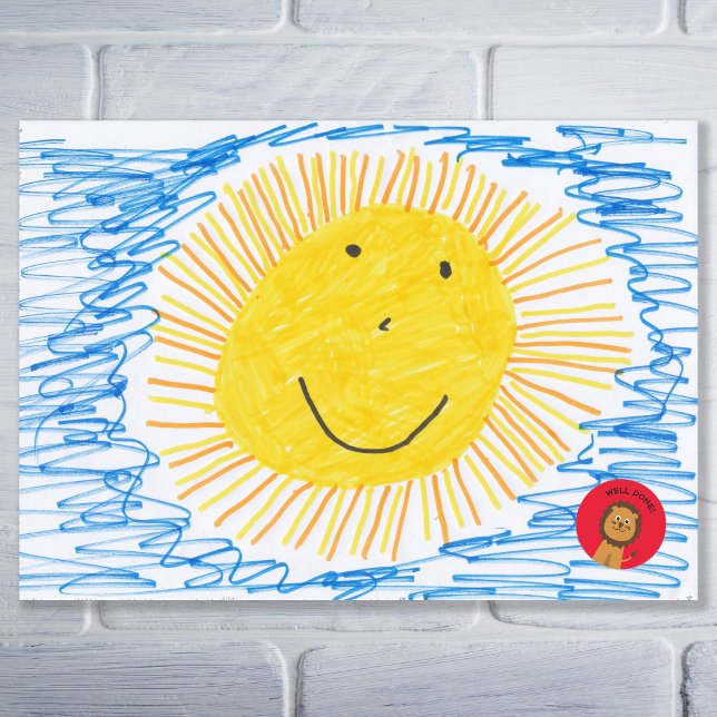 Well done lion teachers red classic round sticker (Creator Uploaded)