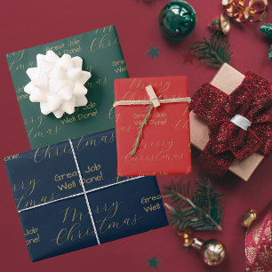 Well Done   Merry Christmas Employee Business Wrapping Paper Sheet