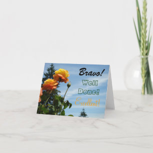 Well Done Note Cards Bravo! Excellent Rose cards