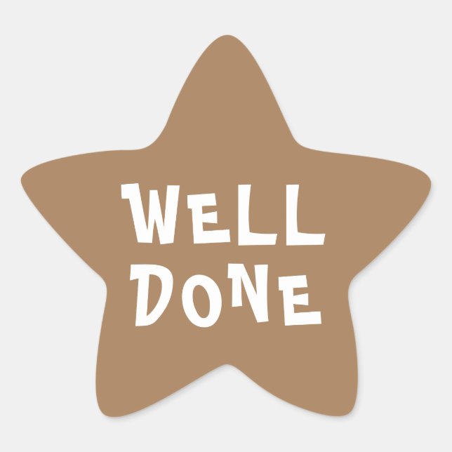 Well Done Personalised Teacher Gold Star Sticker (Front)