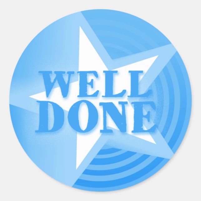 Well done star praise sticker blue (Front)