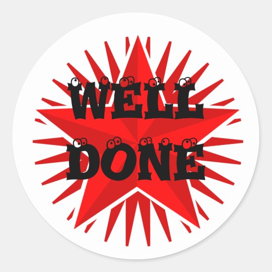 Well Done Star Sticker | Zazzle.co.uk