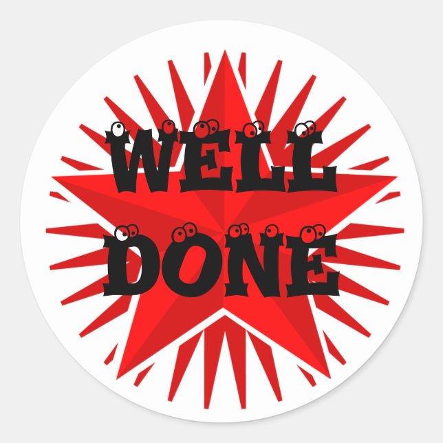 Well Done Star Sticker (Front)
