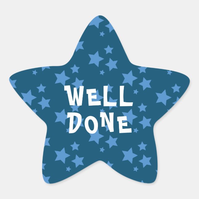 Well Done Teacher Encouragement Star Sticker (Front)