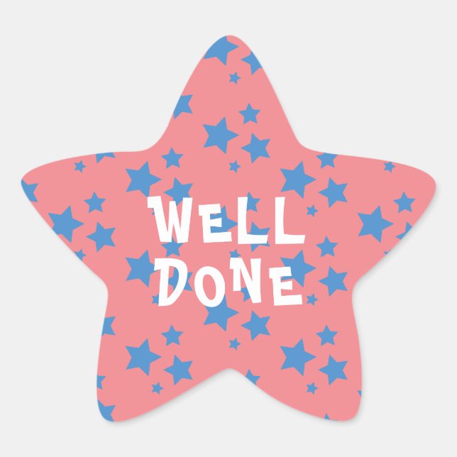 Well Done Teacher Encouragement Star Sticker (Front)