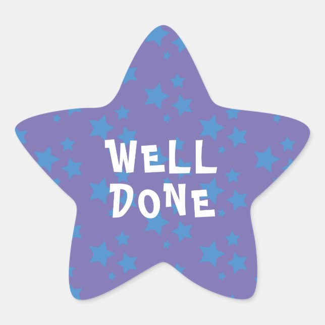 Well Done Teacher Purple Star Sticker (Front)