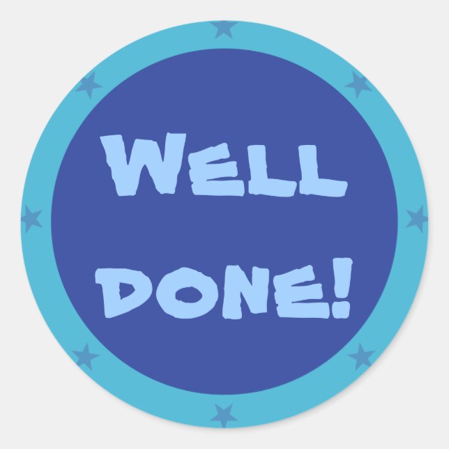 Well Done! - Teacher sticker series (blue 1) (Front)