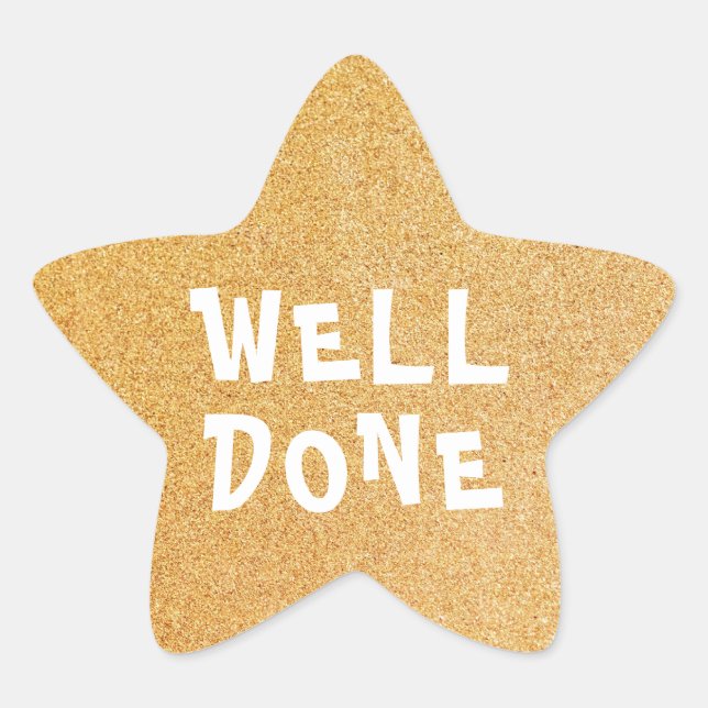 Well Done Teachers Gold Star Sticker (Front)