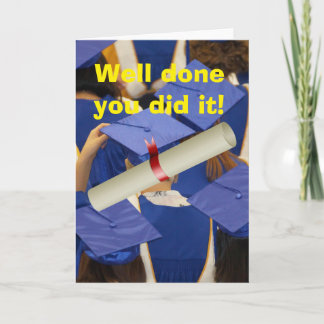 Well done you did it. card