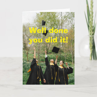 Well done you did it. card