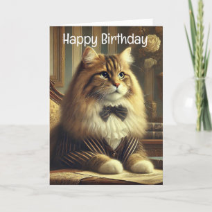 Well Dressed Cat Happy Birthday Card