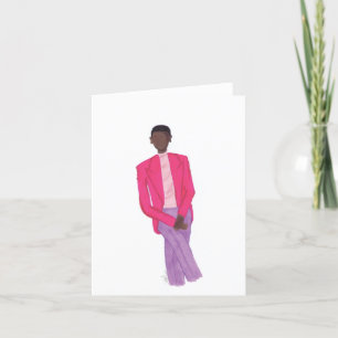 Well Dressed Men Wear Pink Thank You Card