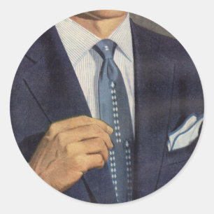well-dressed mystery man classic round sticker