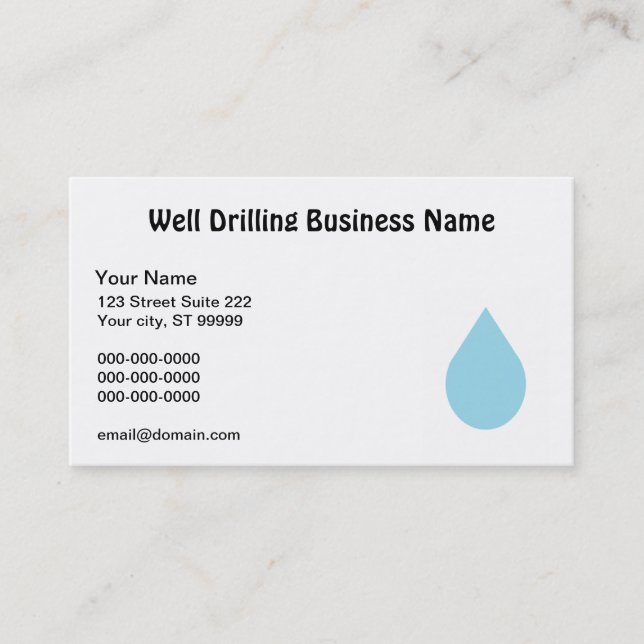 Well Drilling Business Card (Front)