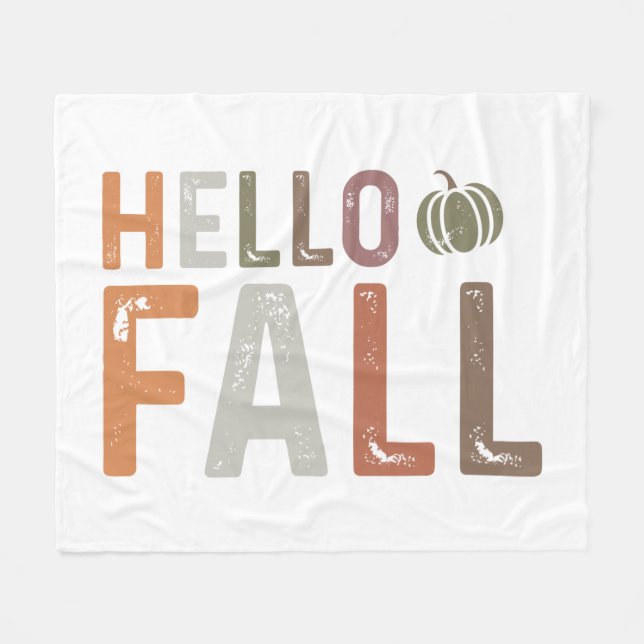 Well Hello Fall Fleece Blanket (Front (Horizontal))