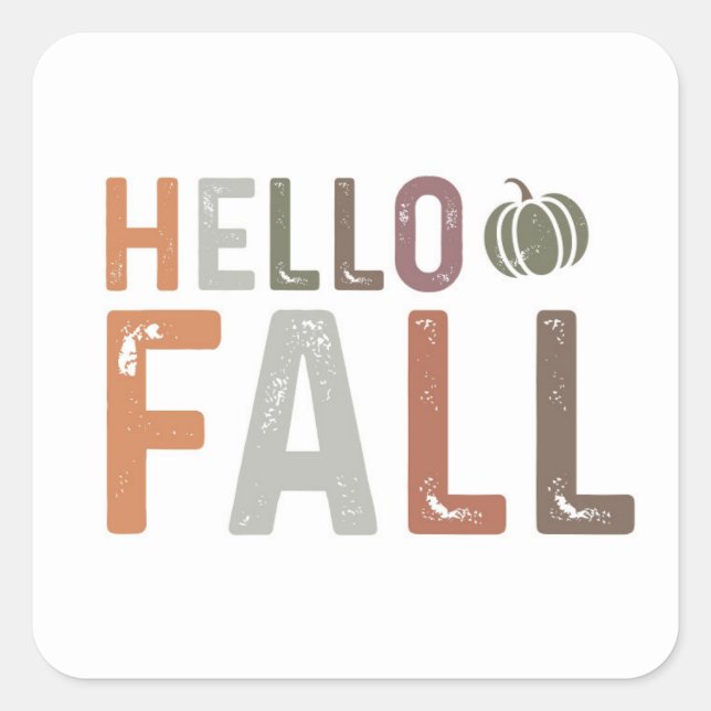 Well Hello Fall Square Sticker (Front)